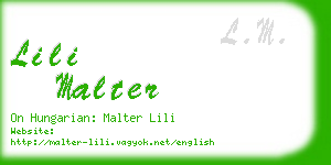 lili malter business card